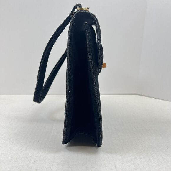 Black Velvet Embroidered Beaded Japanese Geisha Garden Purse - Picture 9 of 11